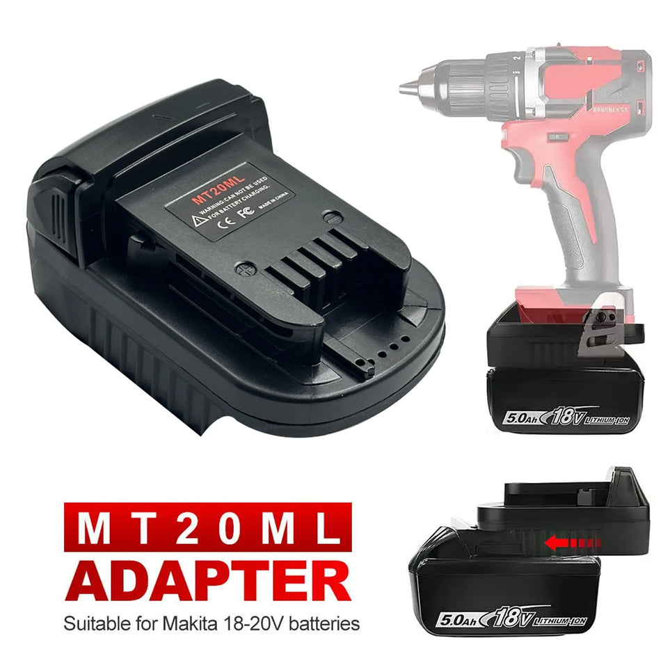 Adaptador de Bateria MT20ML Converte Makita 18V para Ferramentas Milwaukee 18V