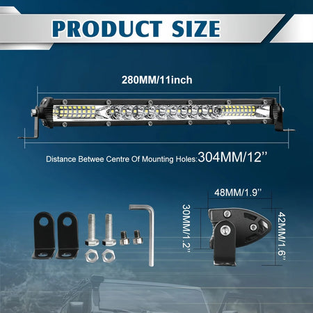 10 And 20 Inch LED Light Bar Off Road &ndash; Bright Flood Beam