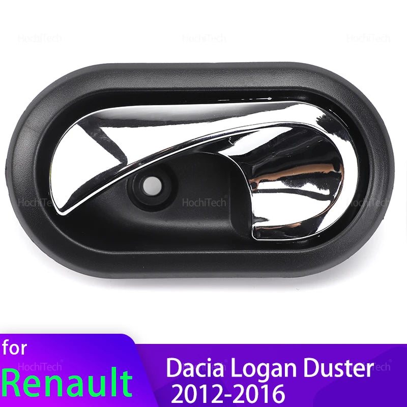 Maniglia Interna Porta Nero Cromo per Renault Sandero Logan Duster 12-16