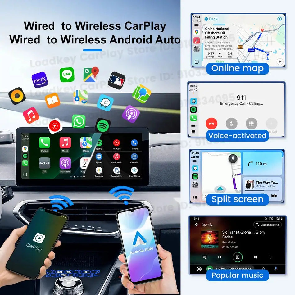 Mini 3.0 Wireless CarPlay Box OTA Upgrade Plug And Play