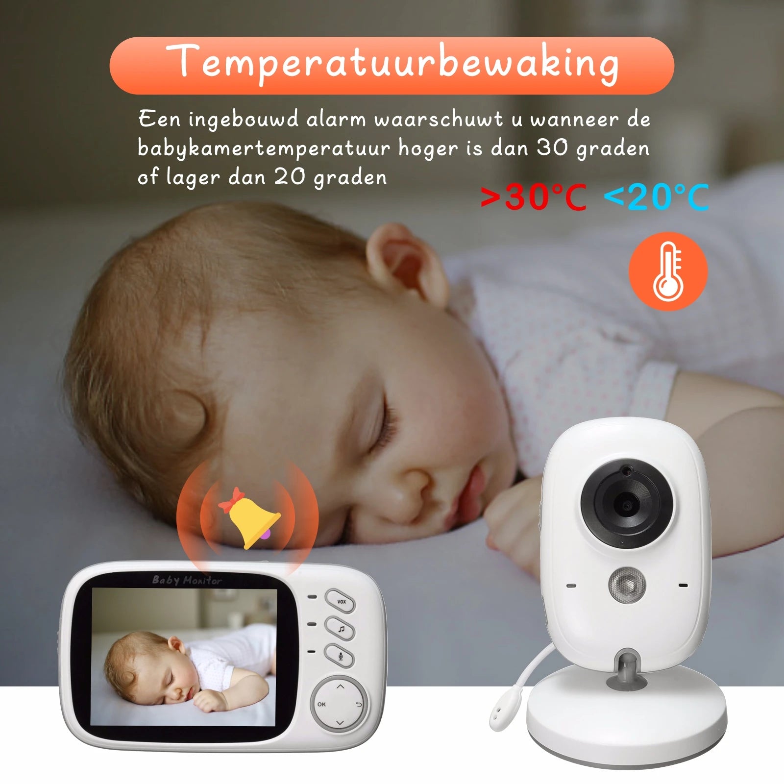 VB603 Baby Monitor with 3.2&quot; LCD, Night Vision &amp; 2-Way Audio | MBOSS