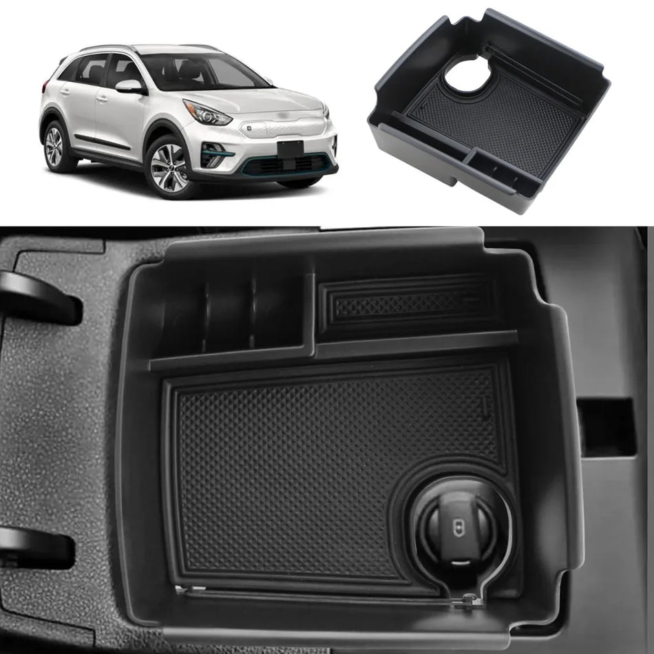 Center Console Organizer Tray for Kia Niro EV 2019-2021, LHD, ABS Plastic and Rubber