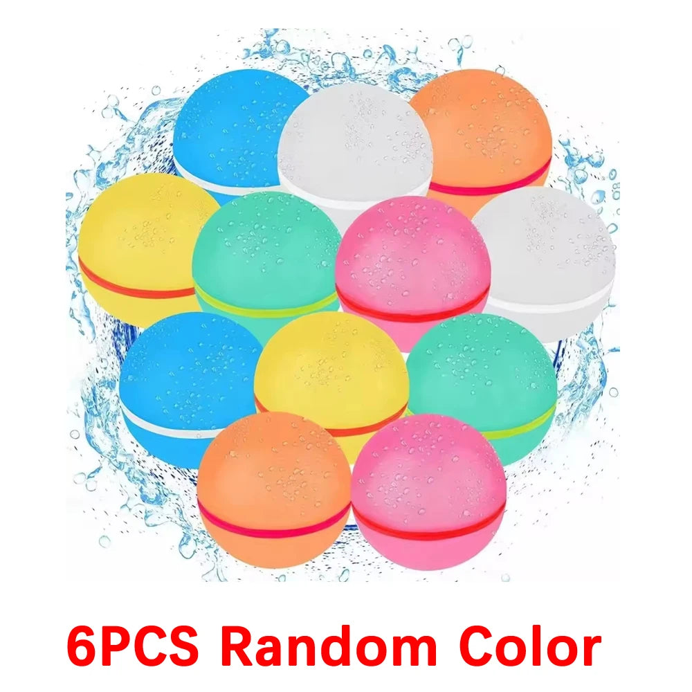Reusable Magnetic Water Balloons for Quick Fill &amp; Self Sealing - Eco-Friendly Outdoor Fun for Pool &amp; Summer Activities 6PCS Random Color