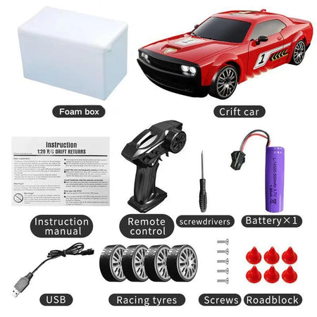 Dodge Hellcat 4WD High-Speed Remote Control Drift Racing Car KF27-Foam box 1