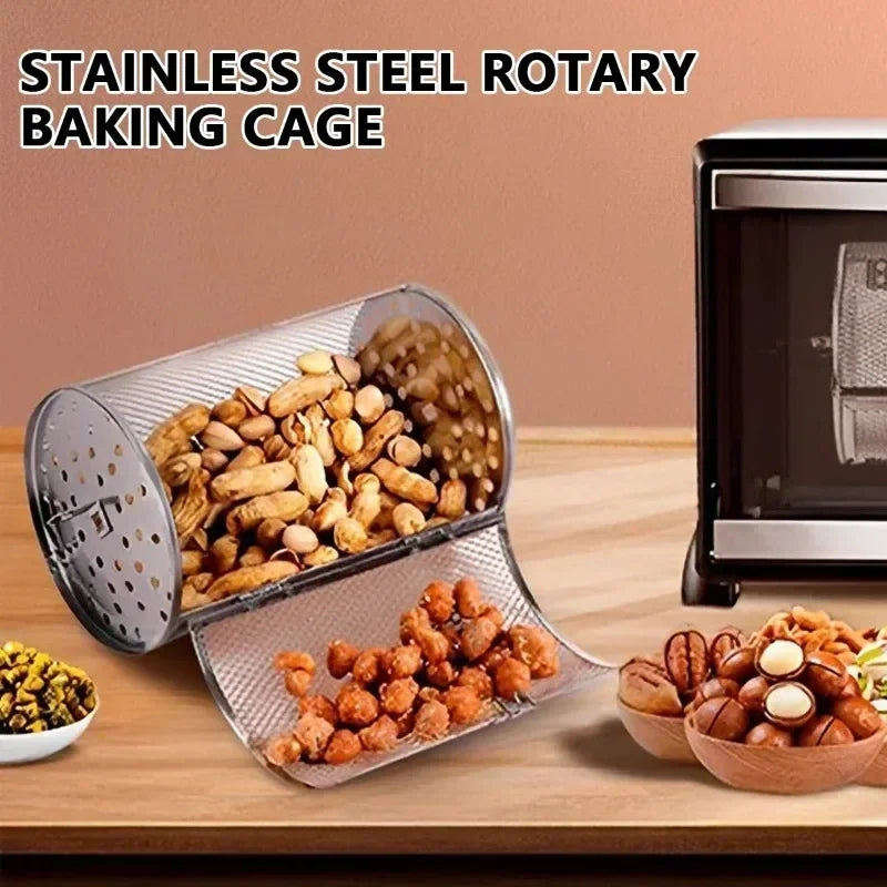 Stainless Steel Rotary Baking Cage &ndash; Non-Stick and Easily Cleaned