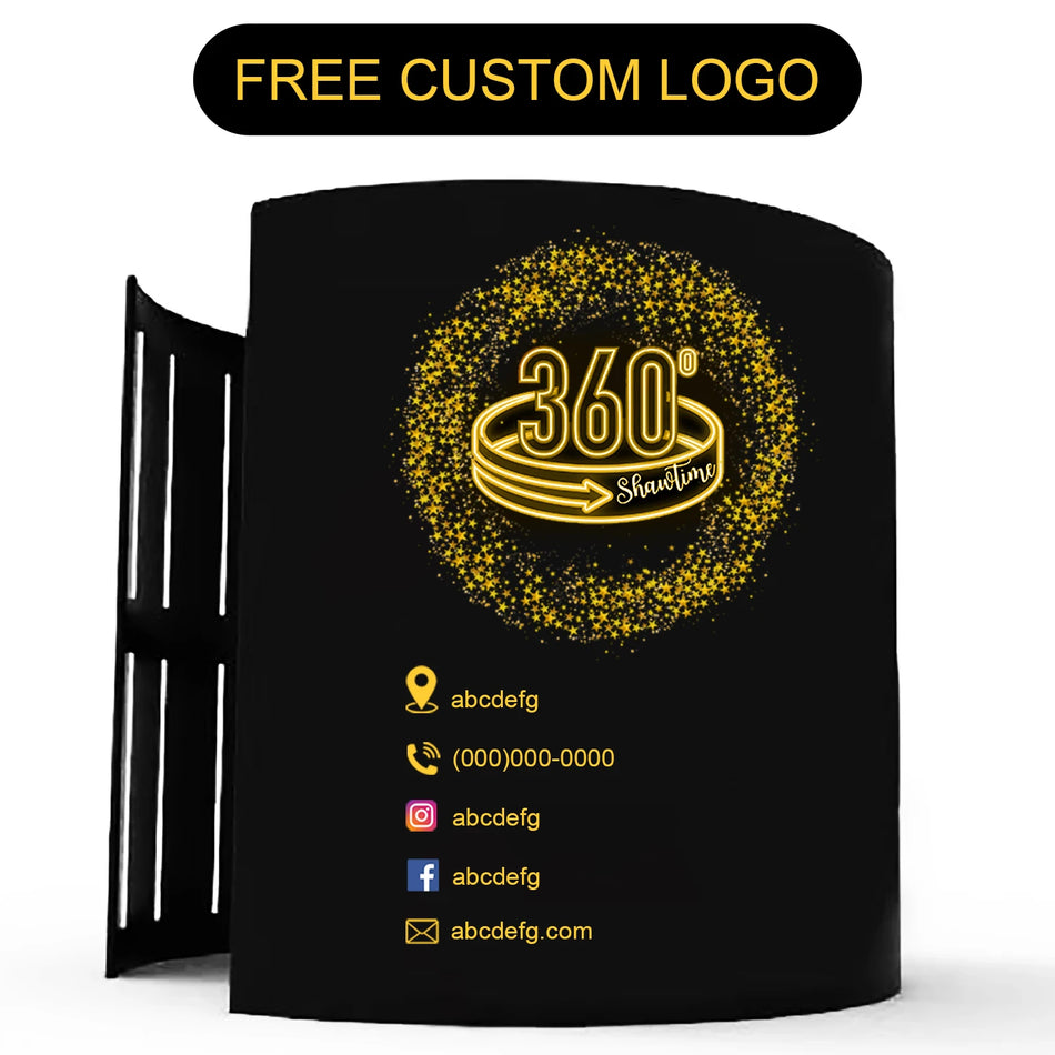 Svart 360 Foto Studio Inhägnad Bakgrund Grön Skärm