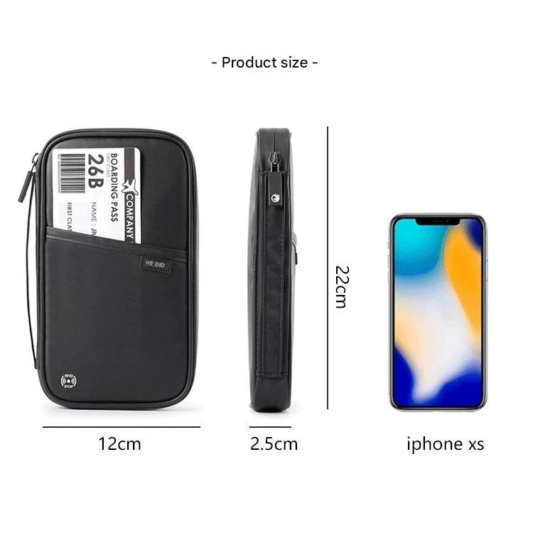 Family Travel Passport Holder with Card Slots, Document Storage, Crossbody Bag for Overseas Trips