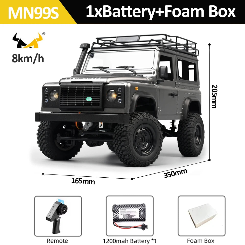 MN99S Rc Car MN Model &ndash; 4WD Off Road Climbing Crawler GRAY with Foamrbox