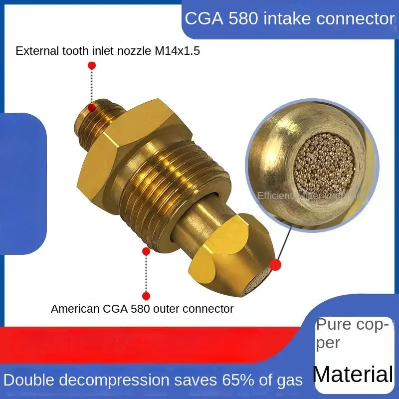 CGA580 Conversion Joint - Internal to External Thread M14