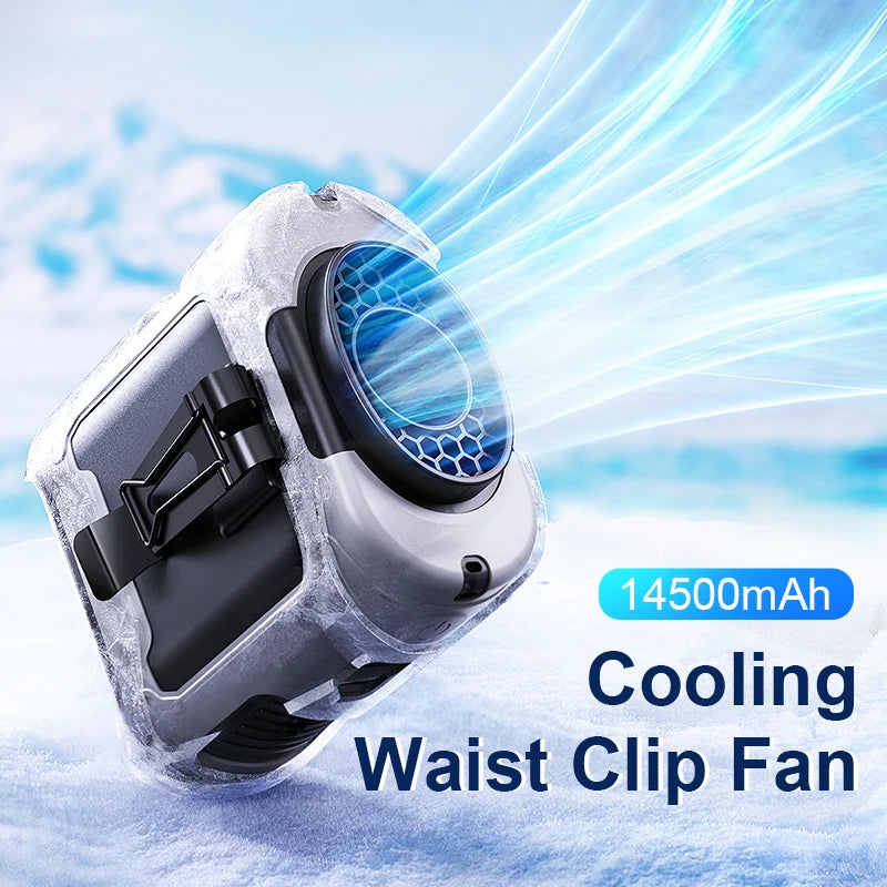 Socool 14500mAh Portable Waist Fan &ndash; 360&deg; Rotating Design with Strong Wind