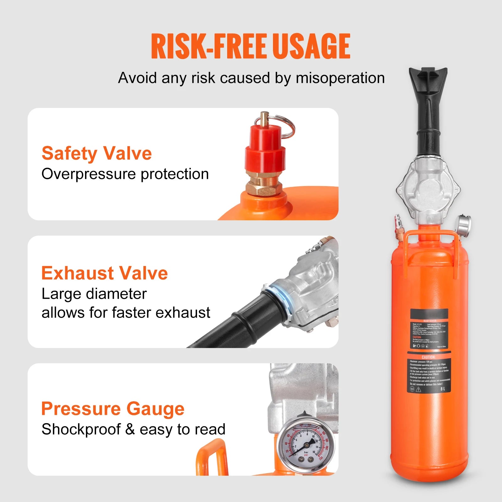 SucceBuy Tire Bead Seater 8L 9L Air Bead Blaster &ndash; Portable