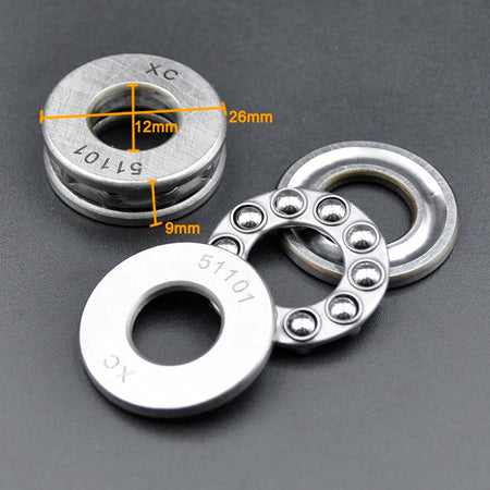 Thrust Ball Bearings 51100-51108 &ndash; High Precision Steel 51101 12x26x9mm / CHINA / 10Pcs