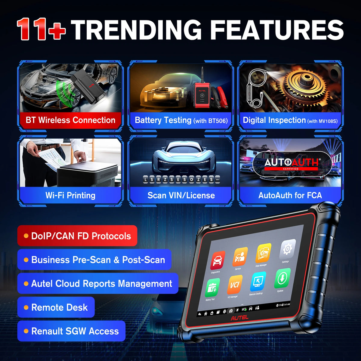 Autel MaxiCOM MK900-BT Diagnostic Scanner &ndash; Wireless DoIP