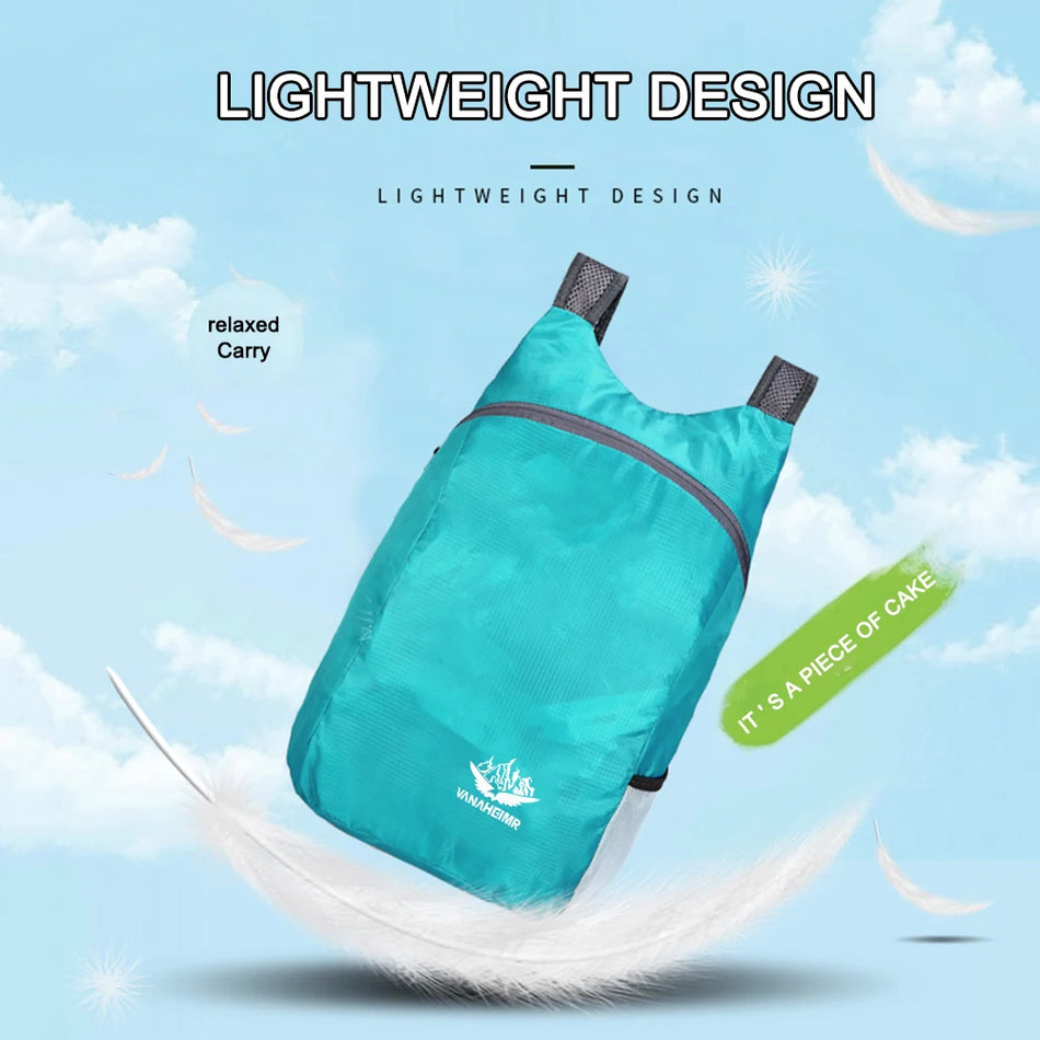 Υπερβολικά ελαφρύ σακίδιο νάιλον αναδιπλούμενο για κατασκήνωση και πεζοπορία