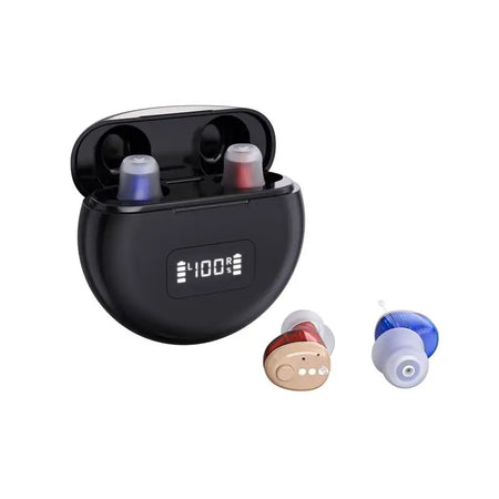 MUOXI 2025 CIC 10 Rechargeable Hearing Aid - Invisible red blue A pair