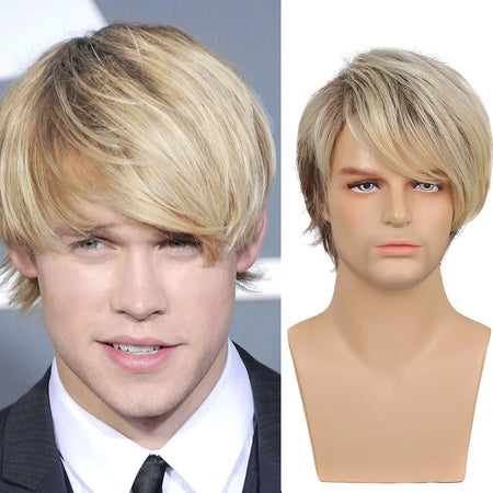 Short Silver Gray Wig for Men - Stylish Layered Cosplay &amp; Daily Use