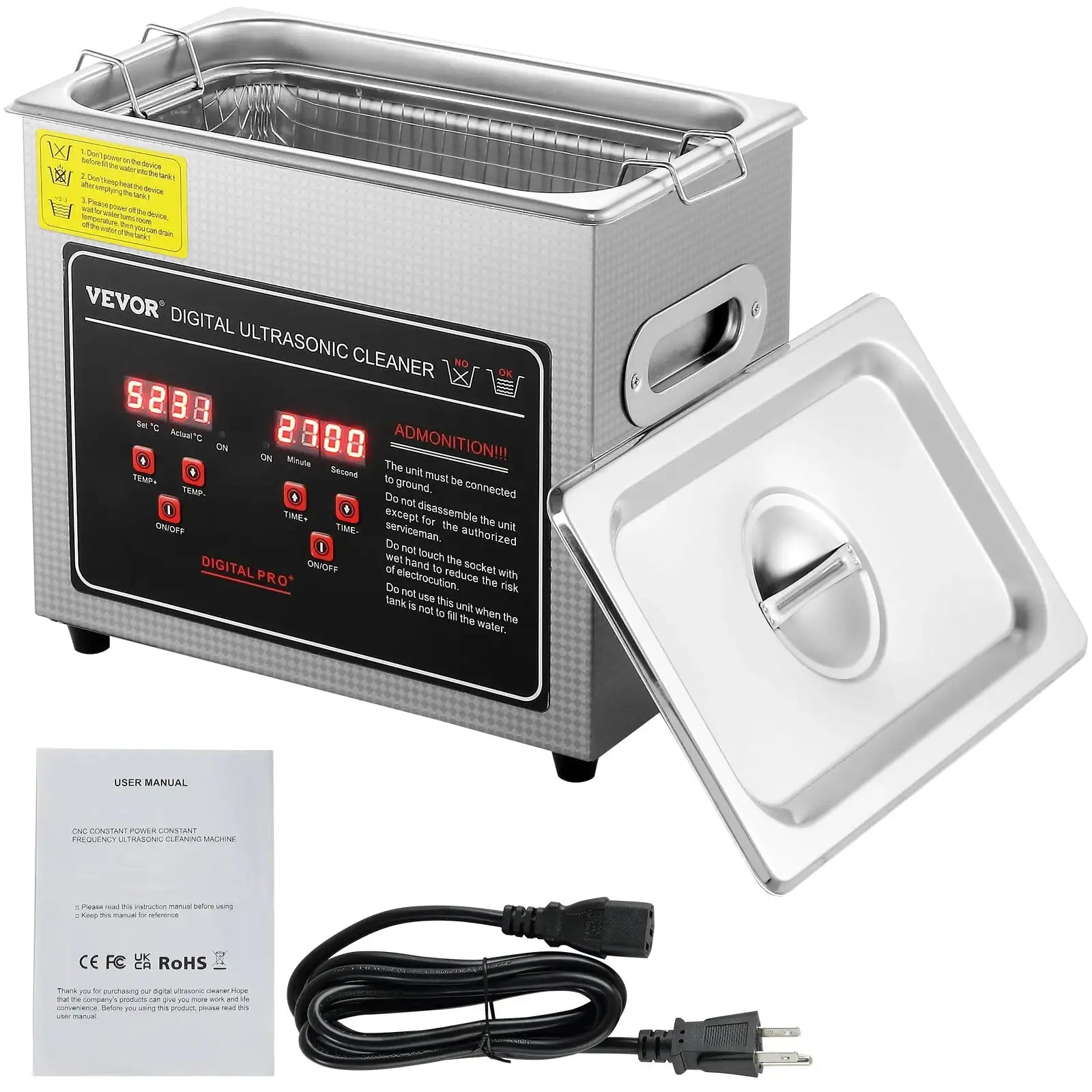 Ultrasonic Cleaner Stainless Steel Portable 2L 30L