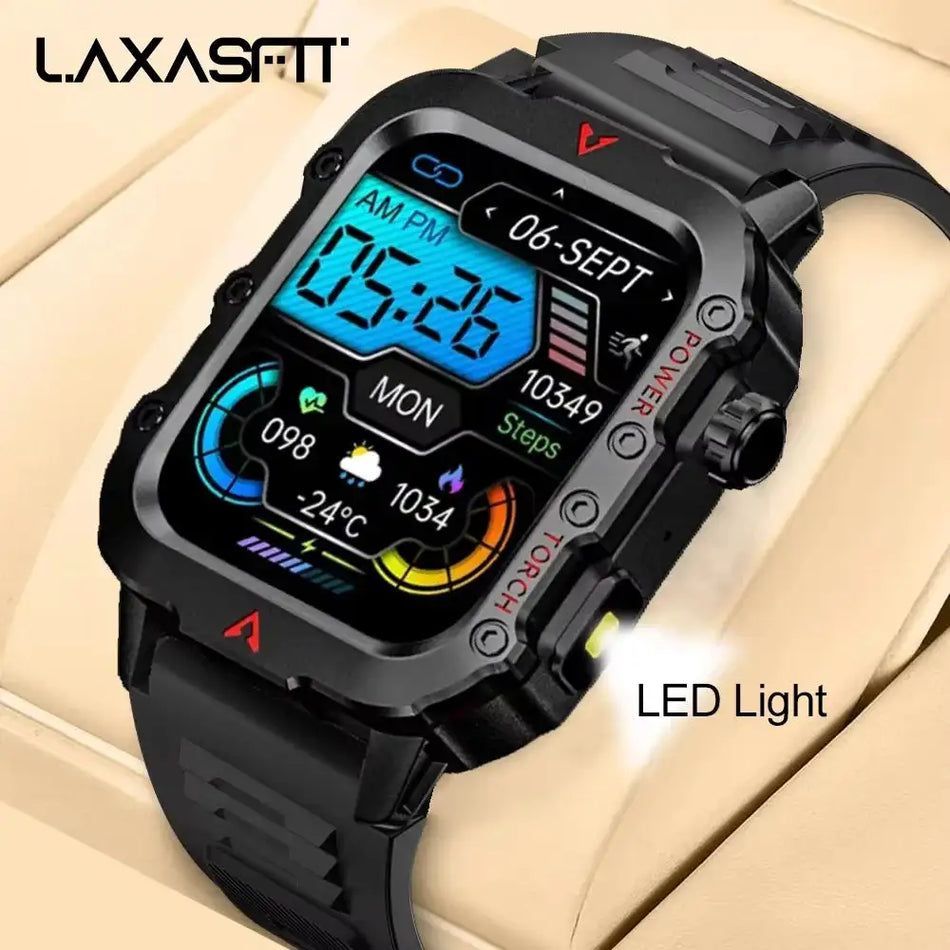 LAXASFIT Military Smartwatch Bluetooth Talking 1.73 Inch