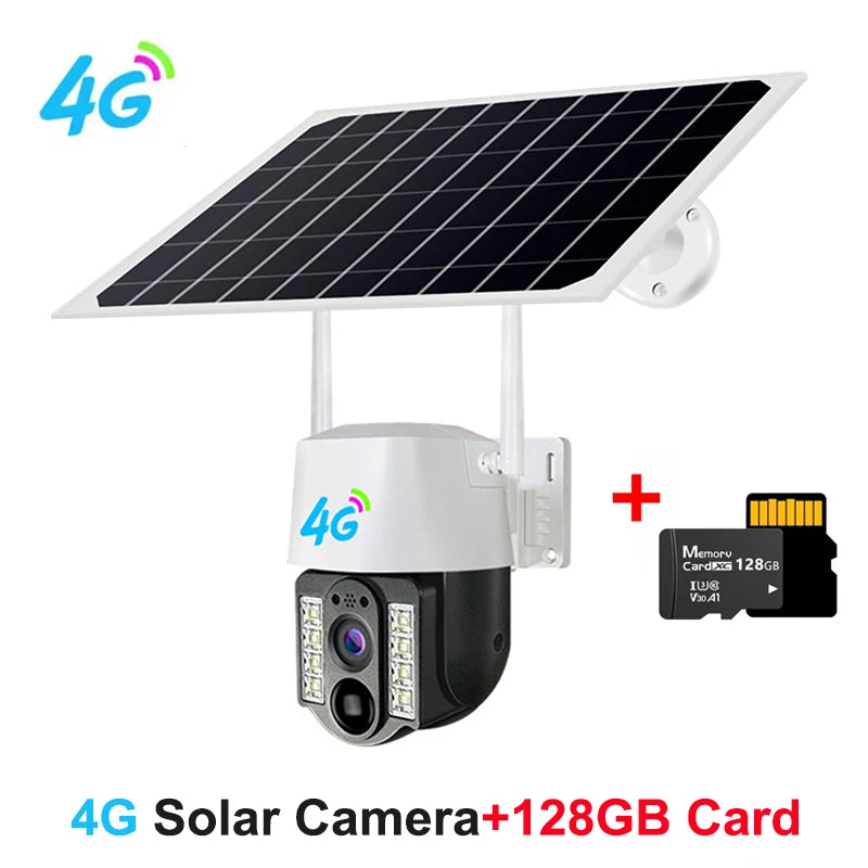 Solar WiFi PTZ Camera 4G Sim 10X Zoom &ndash; Auto Tracking 4G and 128GB Card