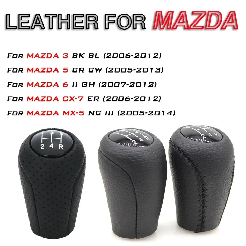 Manual Leather Gear Shift Knob For Mazda 3 5 6 Cx 7 Mx 5 Nc by InterCyprus Trading Ltd