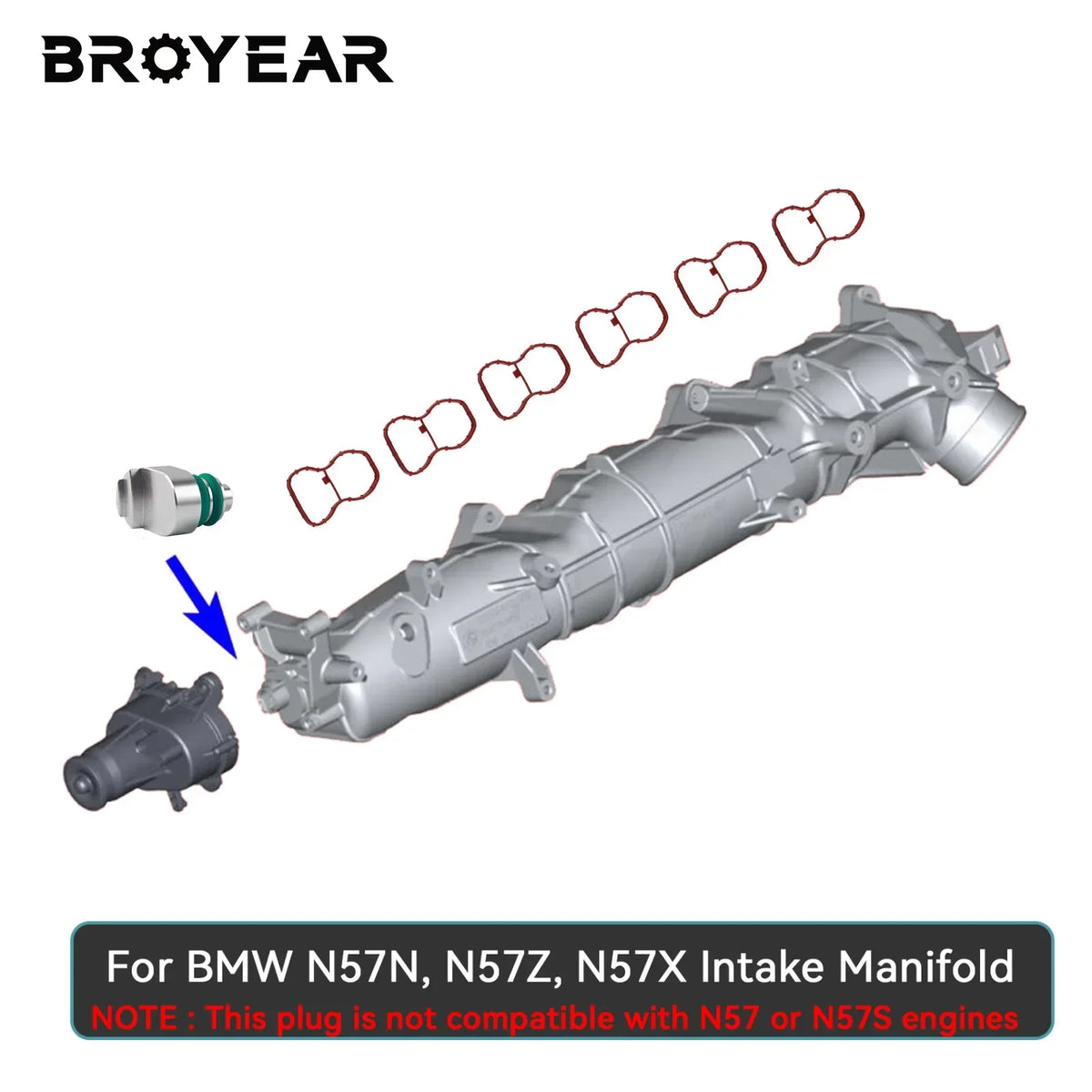 Swirl Flap Plug with Gasket Aluminum for BMW N57N N57Z N57X 3.0 Diesel by InterCyprus Trading Ltd