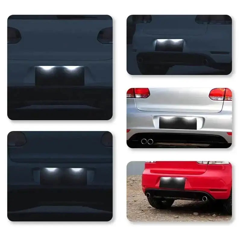 VW Two Piece LED License Plate Lights Canbus 12V For Golf