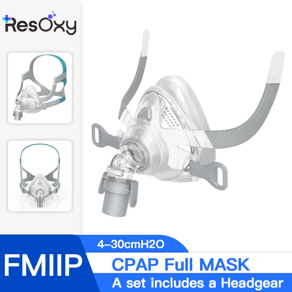 Masca CPAP pentru întreaga față cu curea moale pentru apnee în somn, potrivire confortabilă