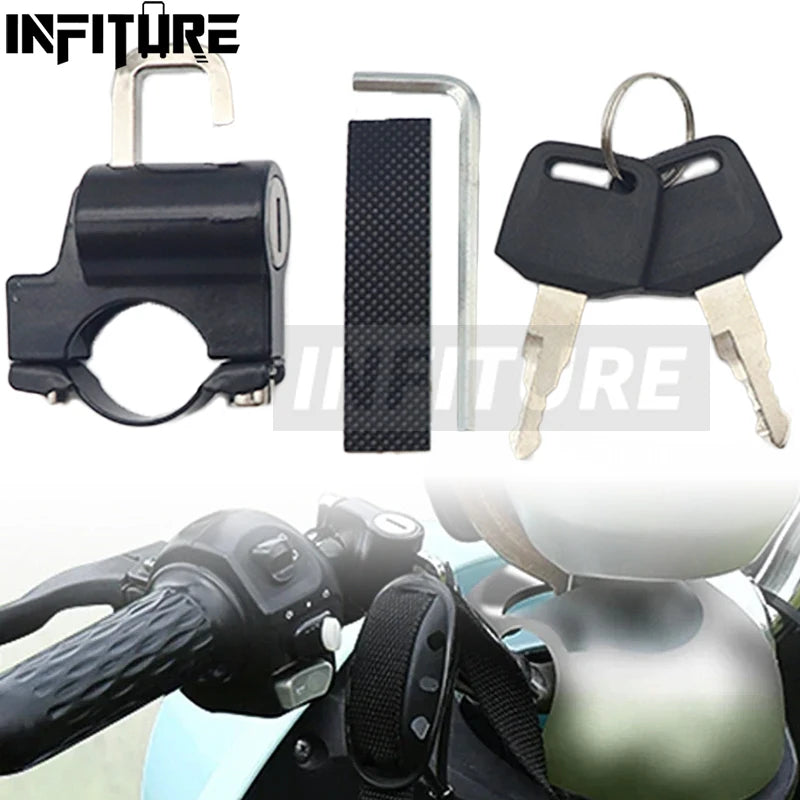 Αντικλεπτικό Κλειδαριά Κράνους για Μοτοσυκλέτες και Ποδήλατα, Μεταλλική Βάση Στο Τιμόνι