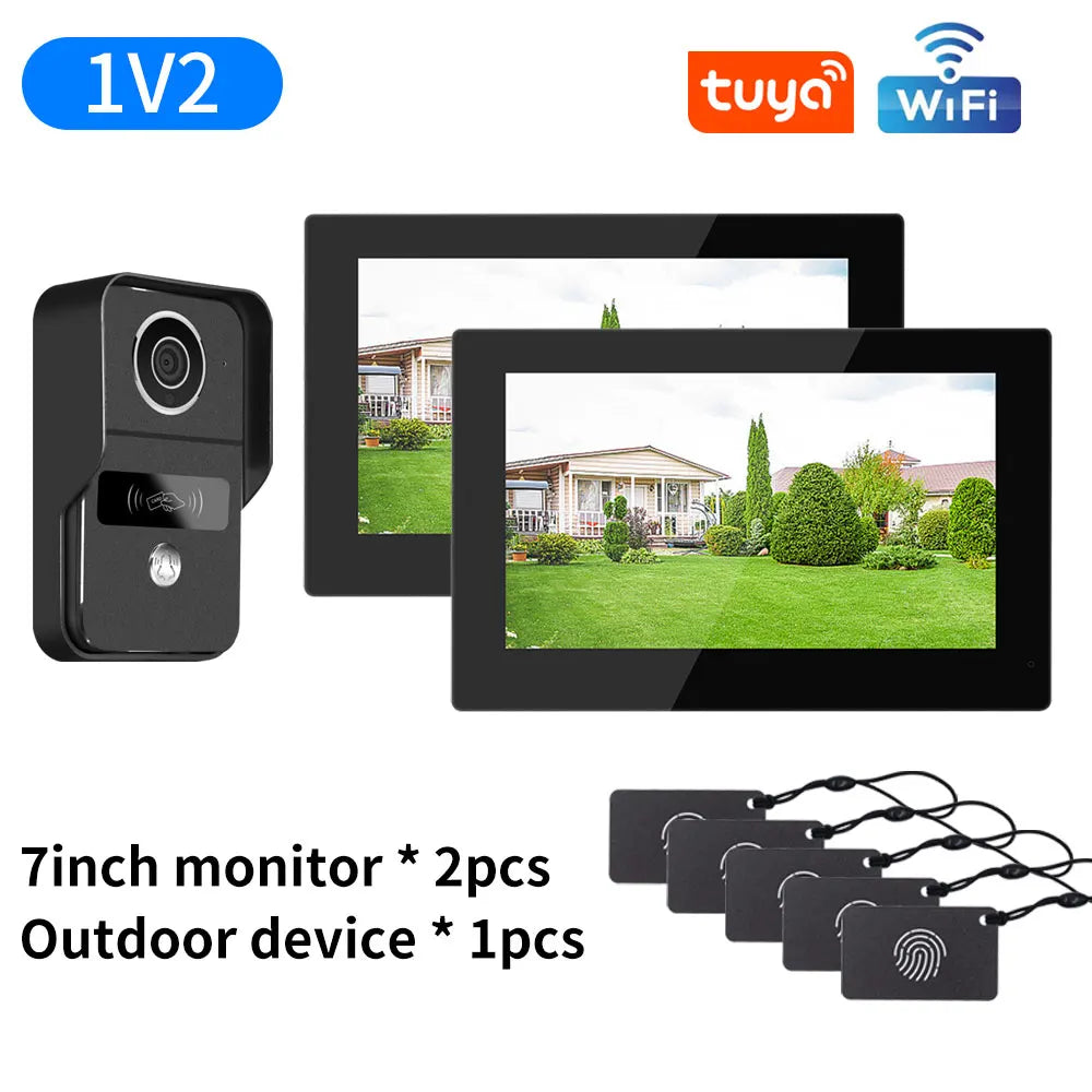 Tuya Smart Wifi Video Door Phone Camera &ndash; 1080P LCD Monitor KW01-7inch-1V2