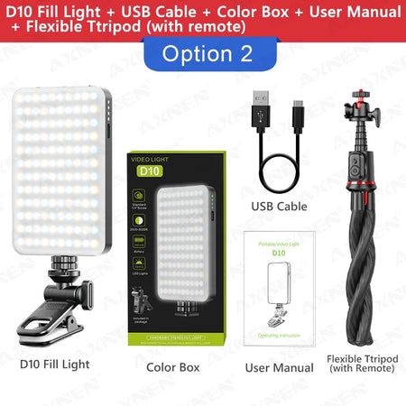 D10 LED Lights Selfie Fill Lamp &ndash; Adjustable Brightness with Three Color Modes Option 2 / CHINA