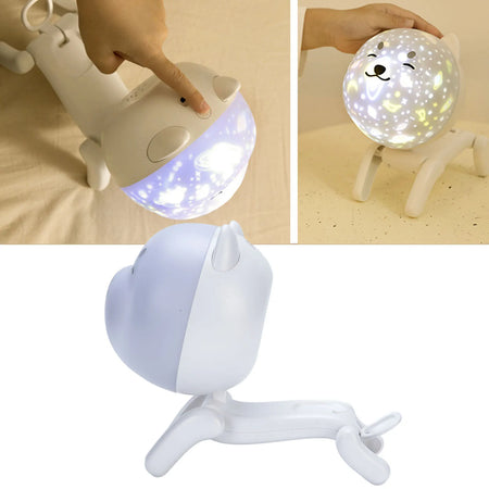 Dog Projector Night Lamp &ndash; Rotating LED Star Light