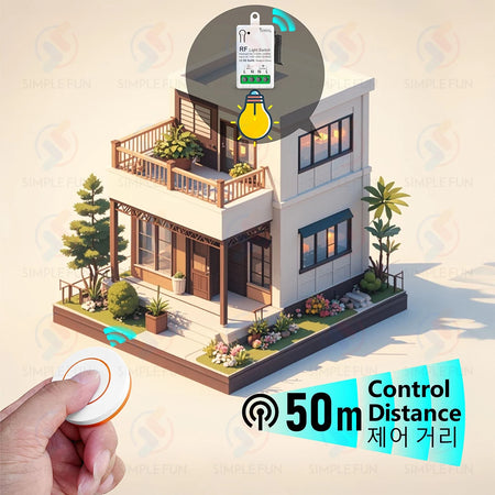 433Mhz Wireless Smart Light Switch - Mini RF Relay Receiver for Remote Control