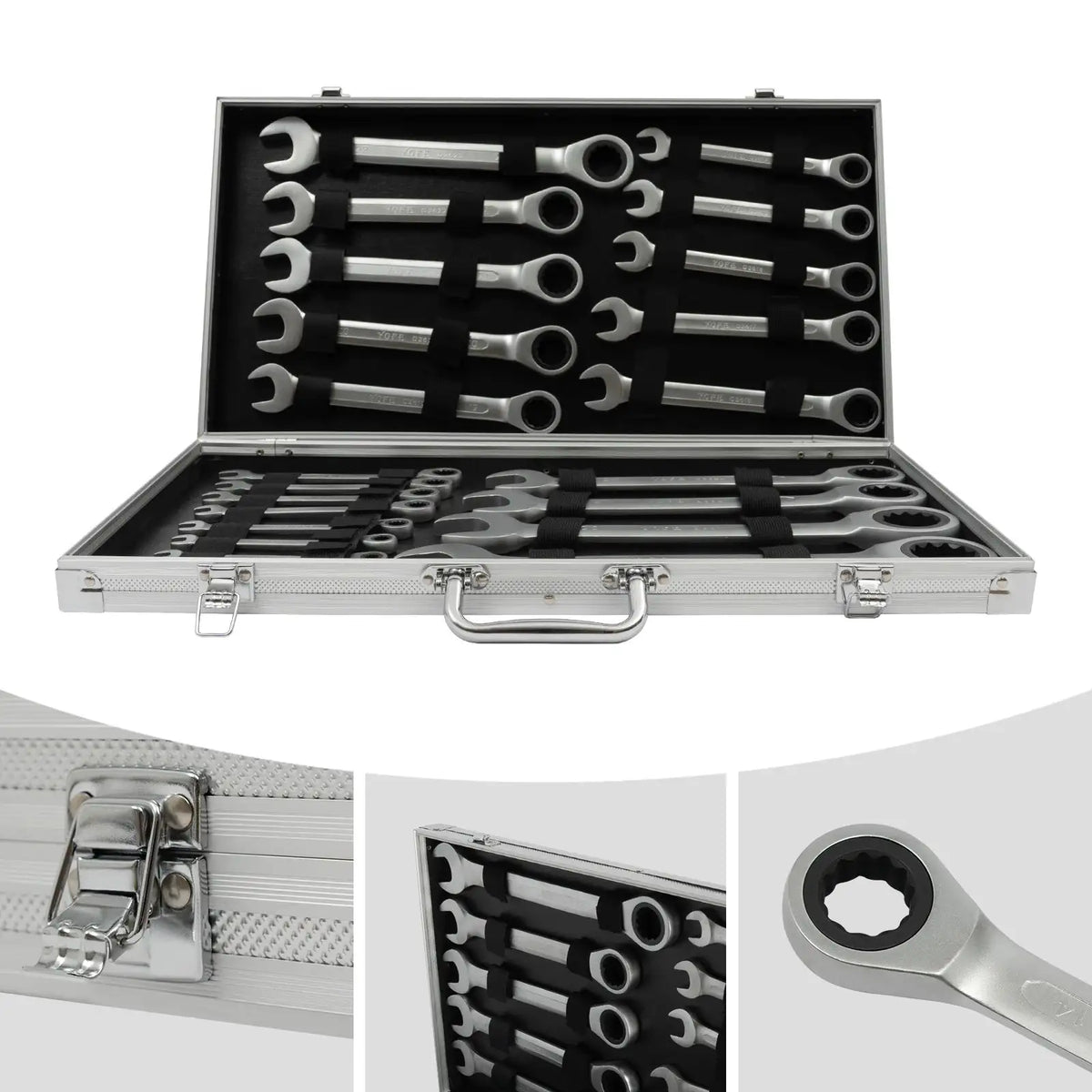 22 Piece Ratchet Wrench Set &ndash; Smooth Polished Finish