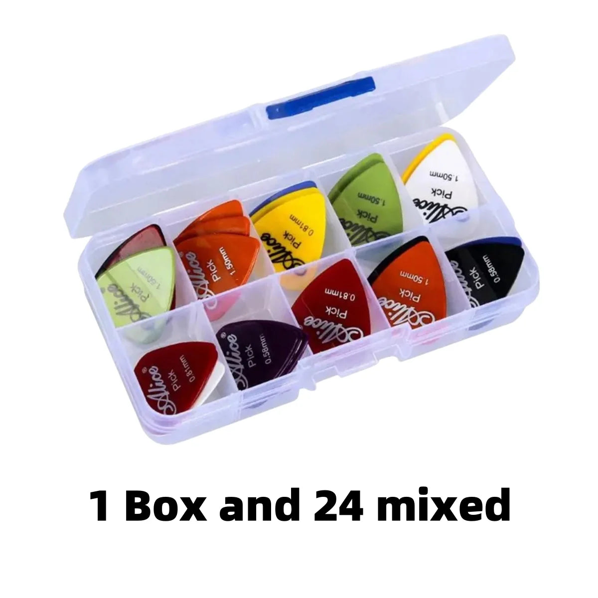Multicolor Guitar Picks 24 Pieces ABS Plastic &ndash; Versatile Color Mixing 24 Pcs