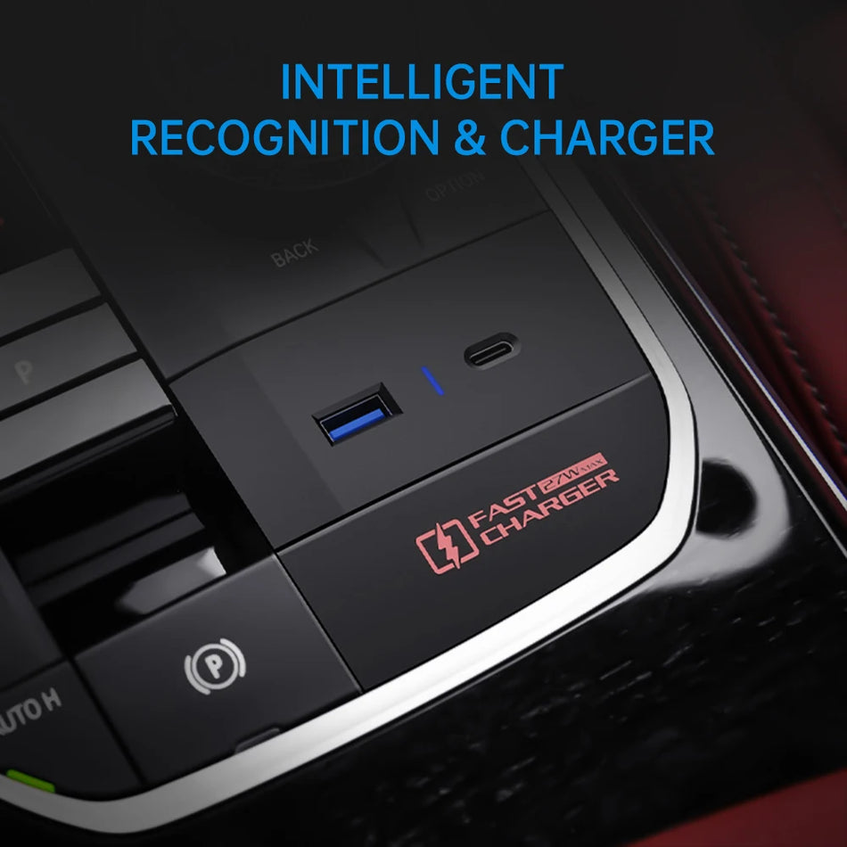 Support de téléphone chargeur sans fil pour BMW 2 3 4 Série i3 i4 iX3 iX4 X3 X4 X5 X6 M2 M3 M4 M8 27W USB-C Qi