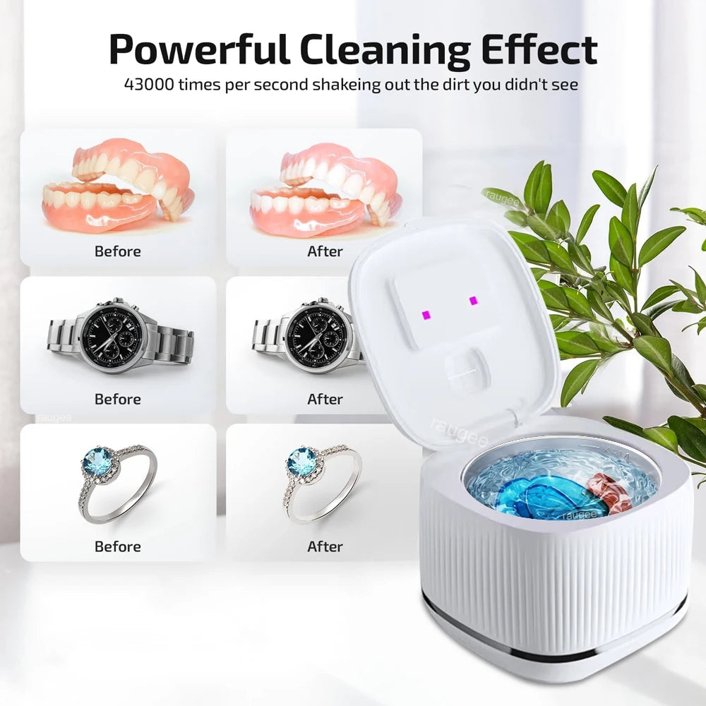 Ultrasonic Cleaner 48KHz UV Light &ndash; Gentle Cleaning Power