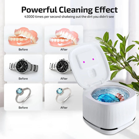 Ultrasonic Cleaner 48KHz UV Light &ndash; Gentle Cleaning Power