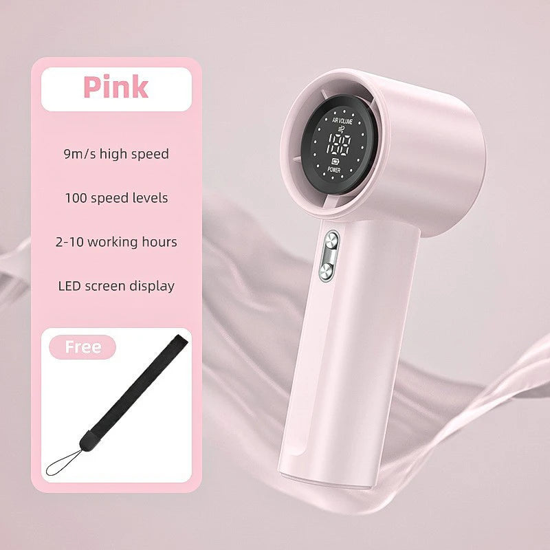 MIJIA GFS001 Rechargeable Handheld Fan- 100 Gear Turbo Wind Pink