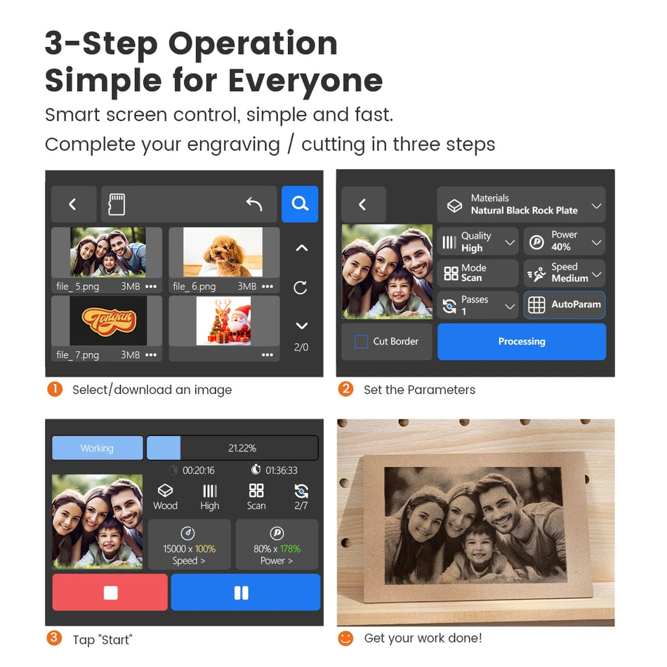 AlgoLaser Alpha MK2 Grabador Láser de 20W con Bomba de Aire, WiFi, 400x400mm