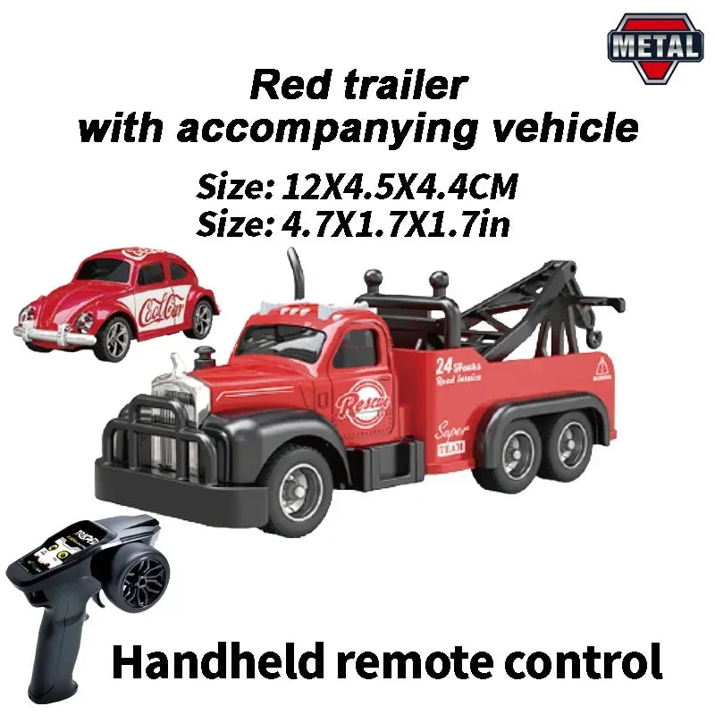 RC Car Pickup Rescue Truck 1/64 &ndash; App Controlled Remote Fun red