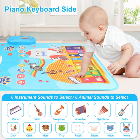 Coolplay Cartoon Musical Piano Mat &ndash; Interactive Educational Play with 6 Instrument Sounds