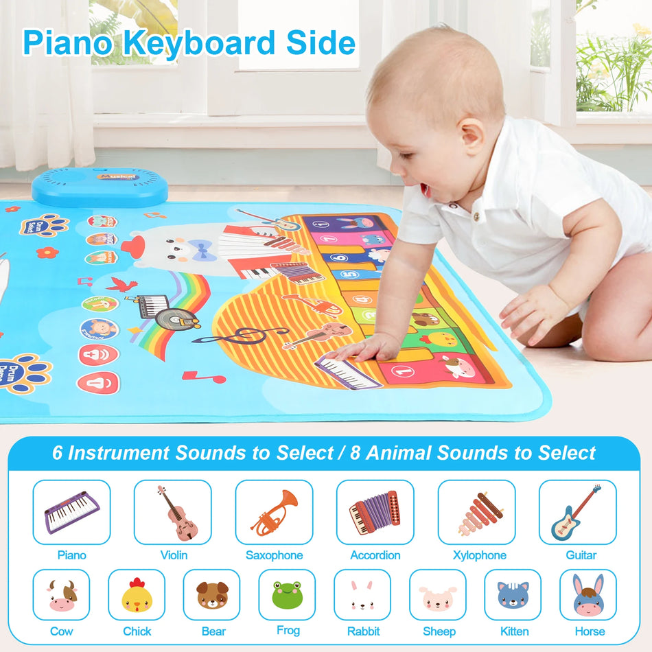 Coolplay Cartoon Musical Piano Mat &ndash; Interactive Educational Play with 6 Instrument Sounds