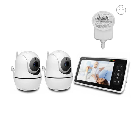 Babystar 5 Inch Video Baby Monitor &ndash; Dual Camera Night Vision with 4X Zoom AU Plug