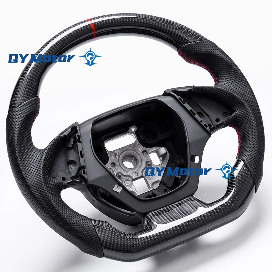 Стерио волан от карбон и кожа с червена ивица за Chevrolet Camaro 2016-2022