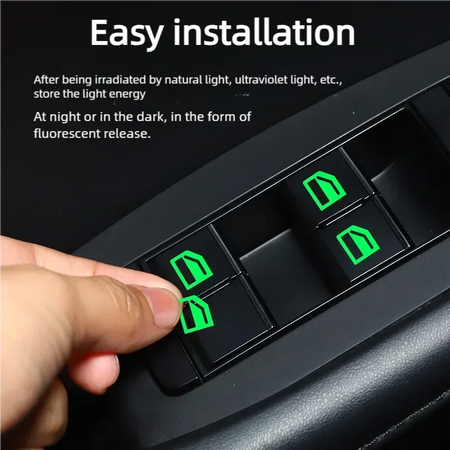 18Pcs Car Luminous Door Window Lift Stickers - Glow