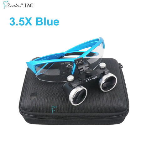 Dentistry Binocular Magnifier 2.5X 3.5X Loupes &ndash; Ultralight 3.5X Blue