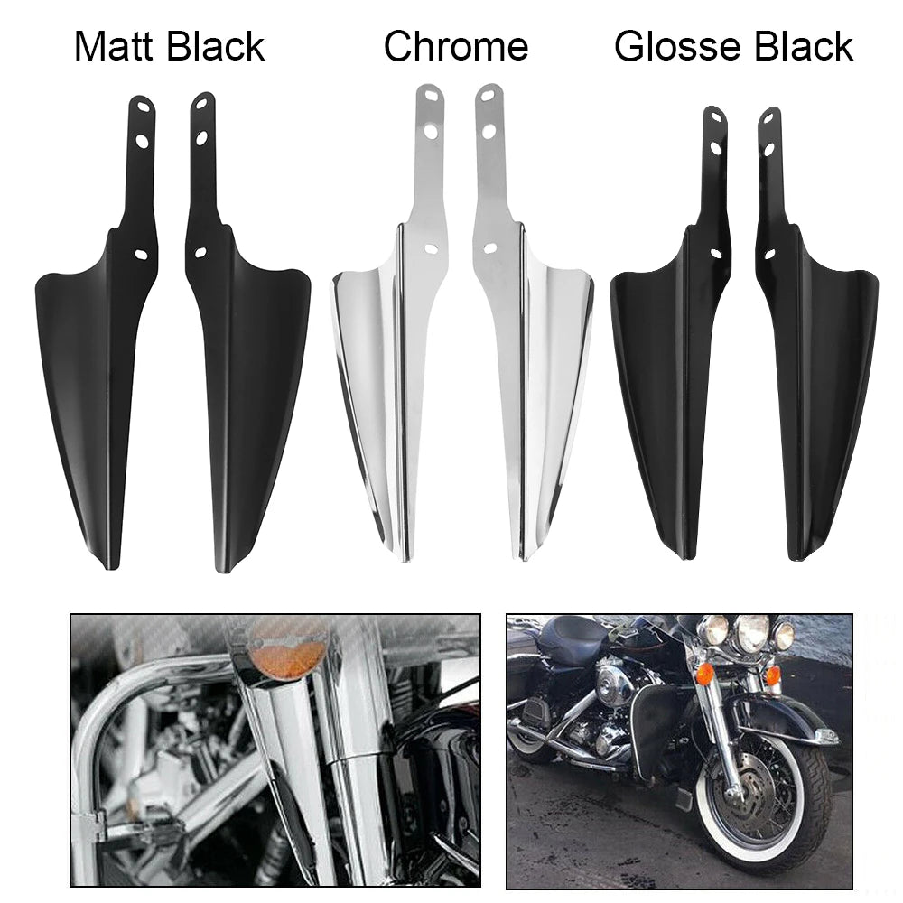 Front Fork Wind Deflectors &ndash; Chrome Black Finish Durable