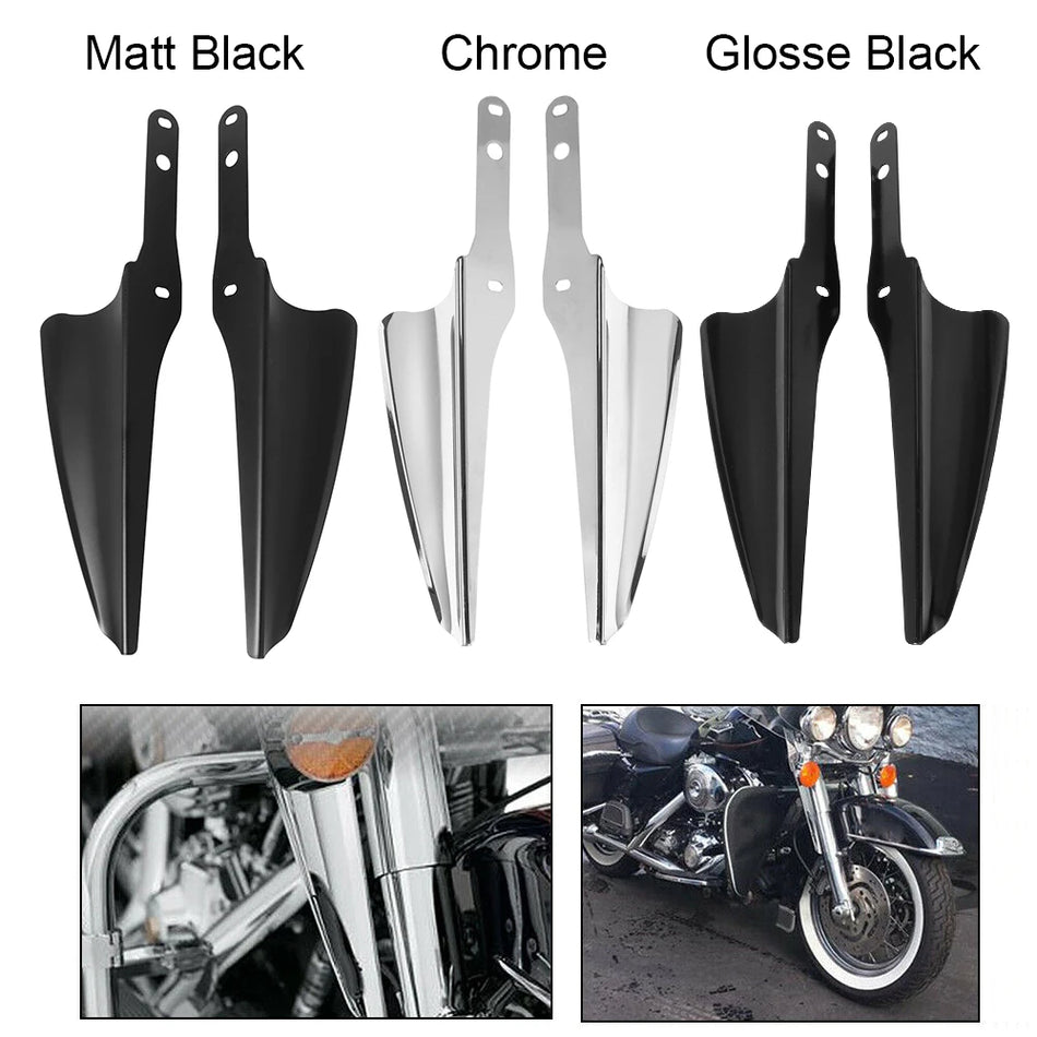 Front Fork Wind Deflectors &ndash; Chrome Black Finish Durable
