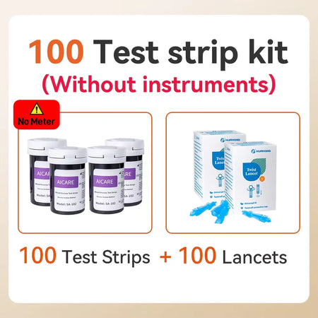 Aicare Blood Glucose Meter &ndash; Portable Accurate Glucometer 100-Strips No Meter