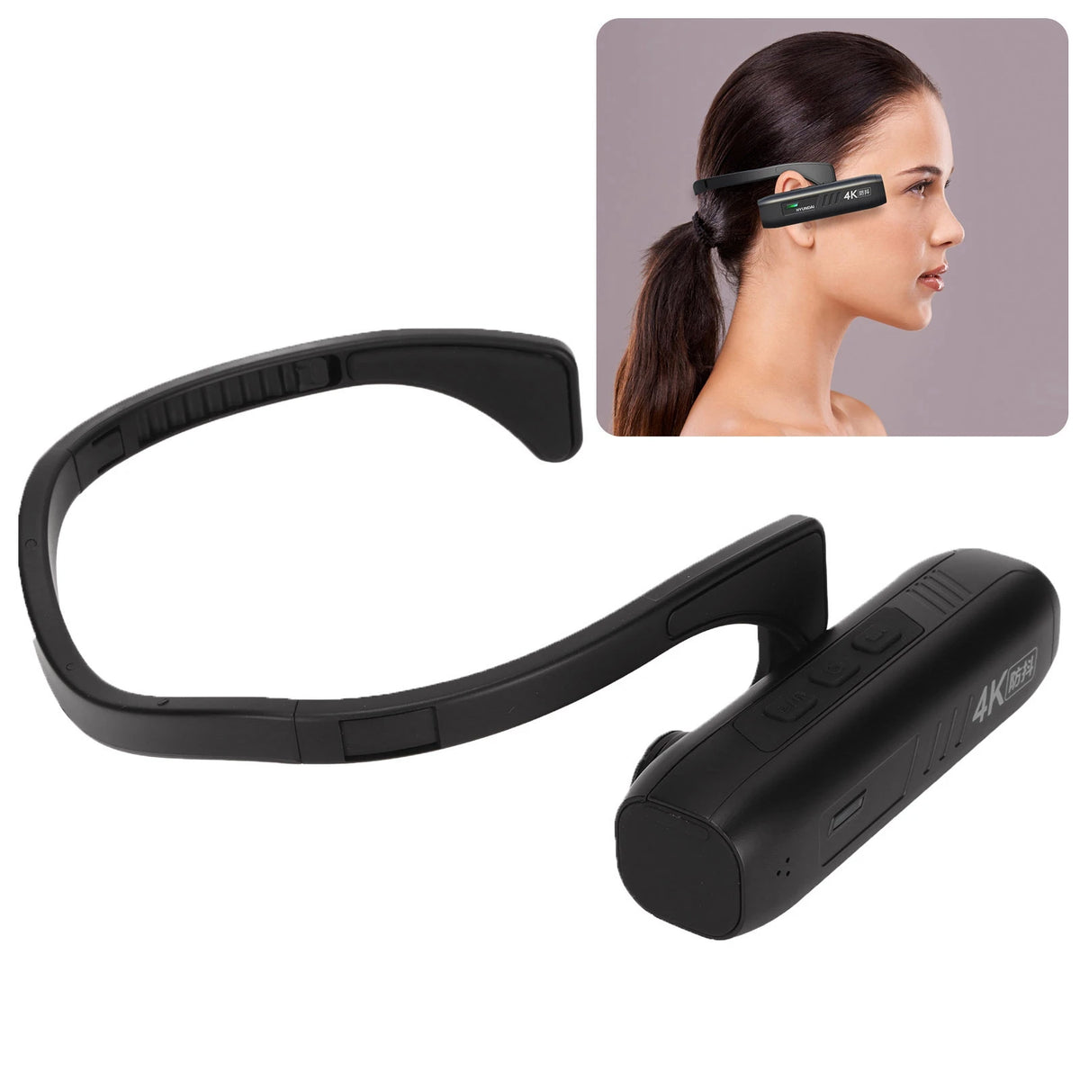 4K Head Mounted Camera &ndash; Waterproof Wearable Design for Outdoor Sports